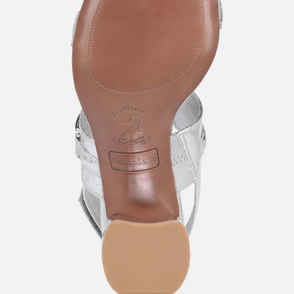 Franco Sarto Silver Block Heel Sandals - size 6 1/2 - Picture 5 of 9
